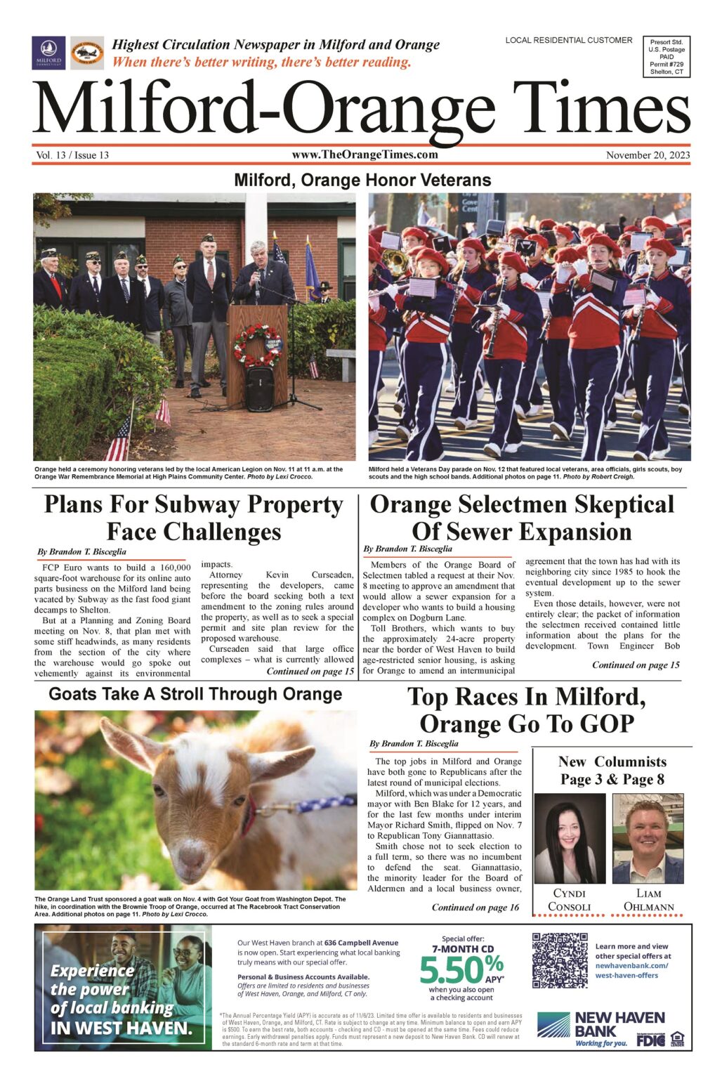 Milford-Orange Times: Nov. 20, 2023 Issue – Milford-Orange Times